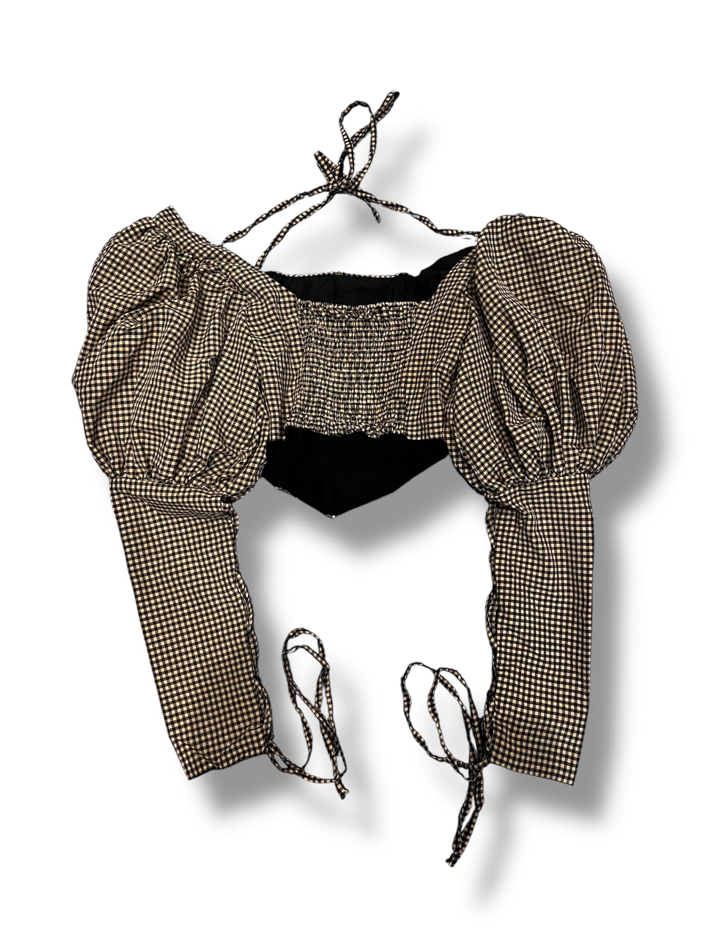 Structured Elegance Corset Top –Tartan Cotton