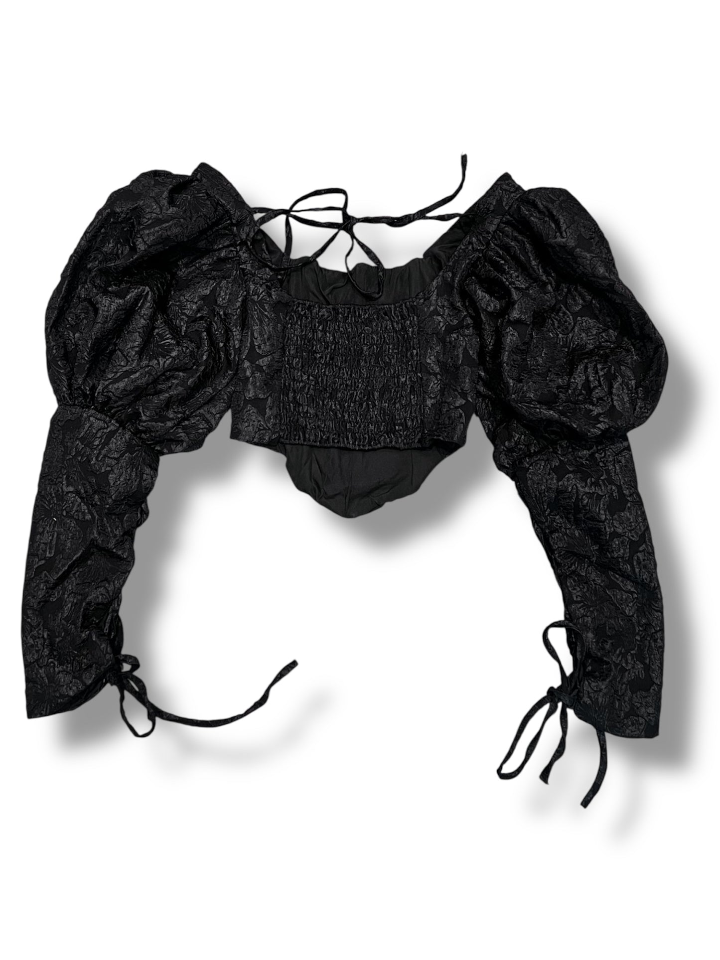 Structured Elegance Corset Top – Black Brocade