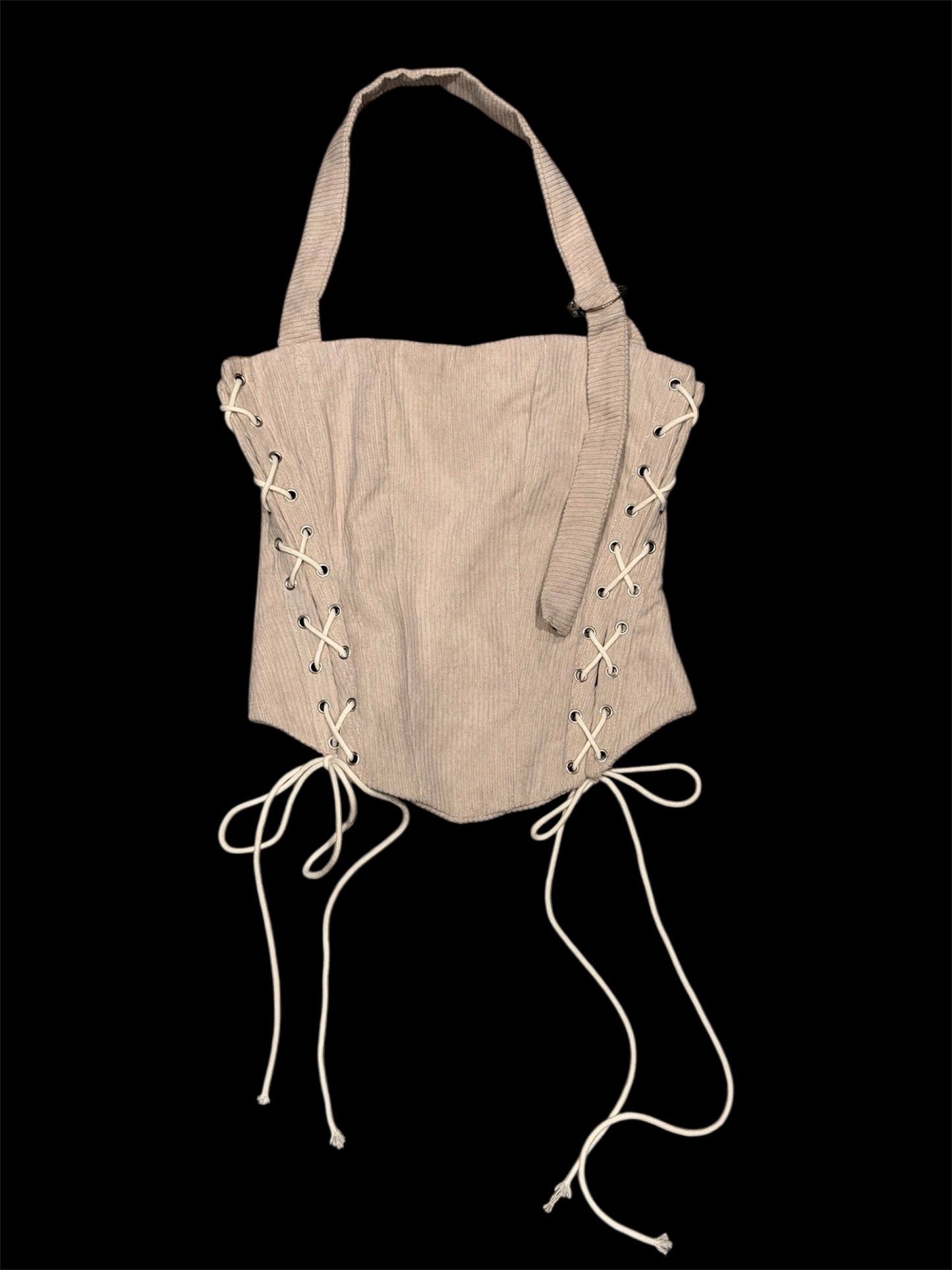 Textured bustier top in corduroy