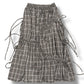 Checked Drawstrings midi skirt