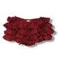 Ruffles Shorts in red linen