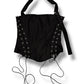 Textured bustier top in black linen