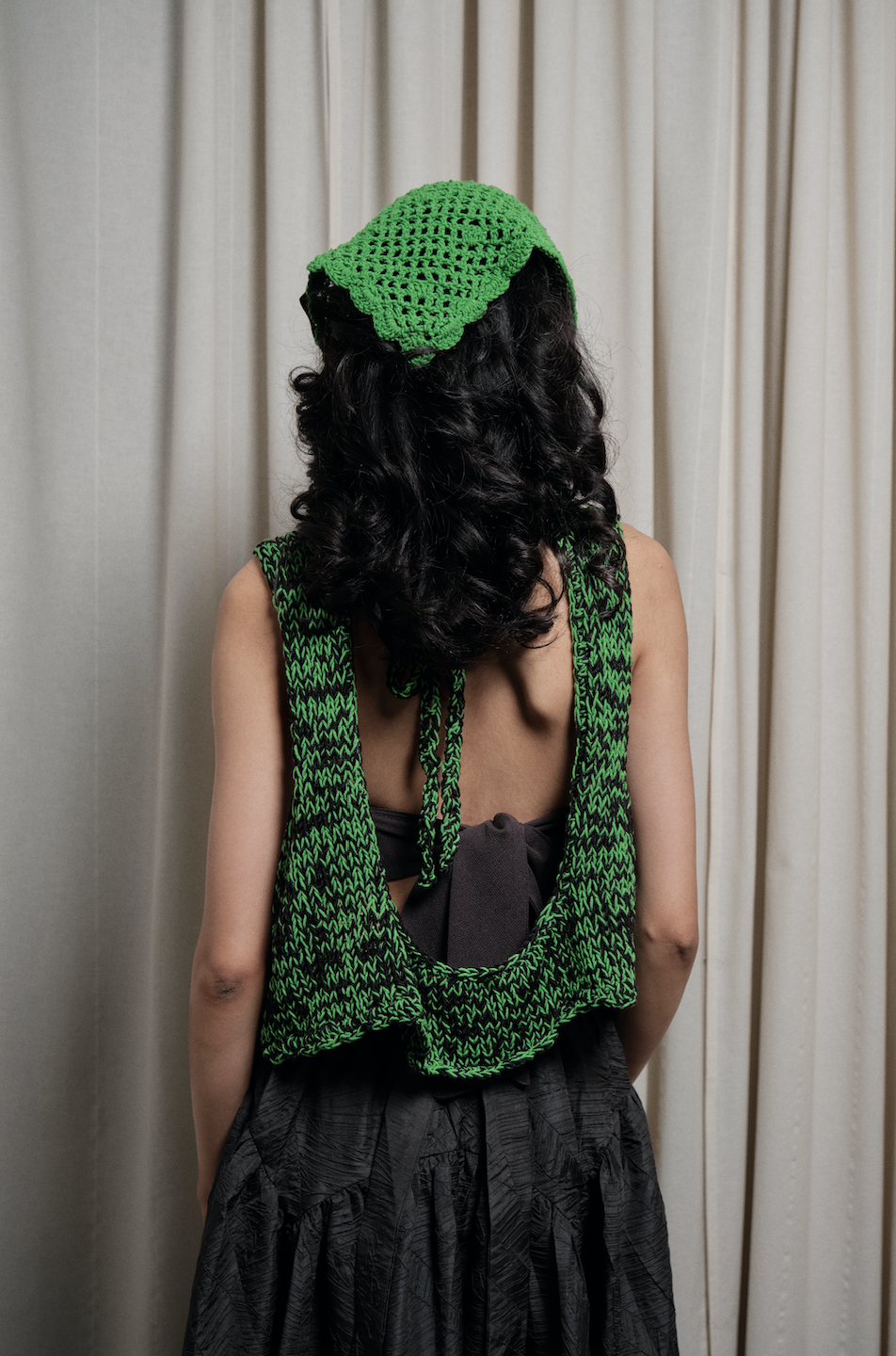 Hand Crochet headband in green