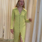 Lime Green Popcorn midi dress