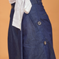 Button-detailed cropped denim culottes