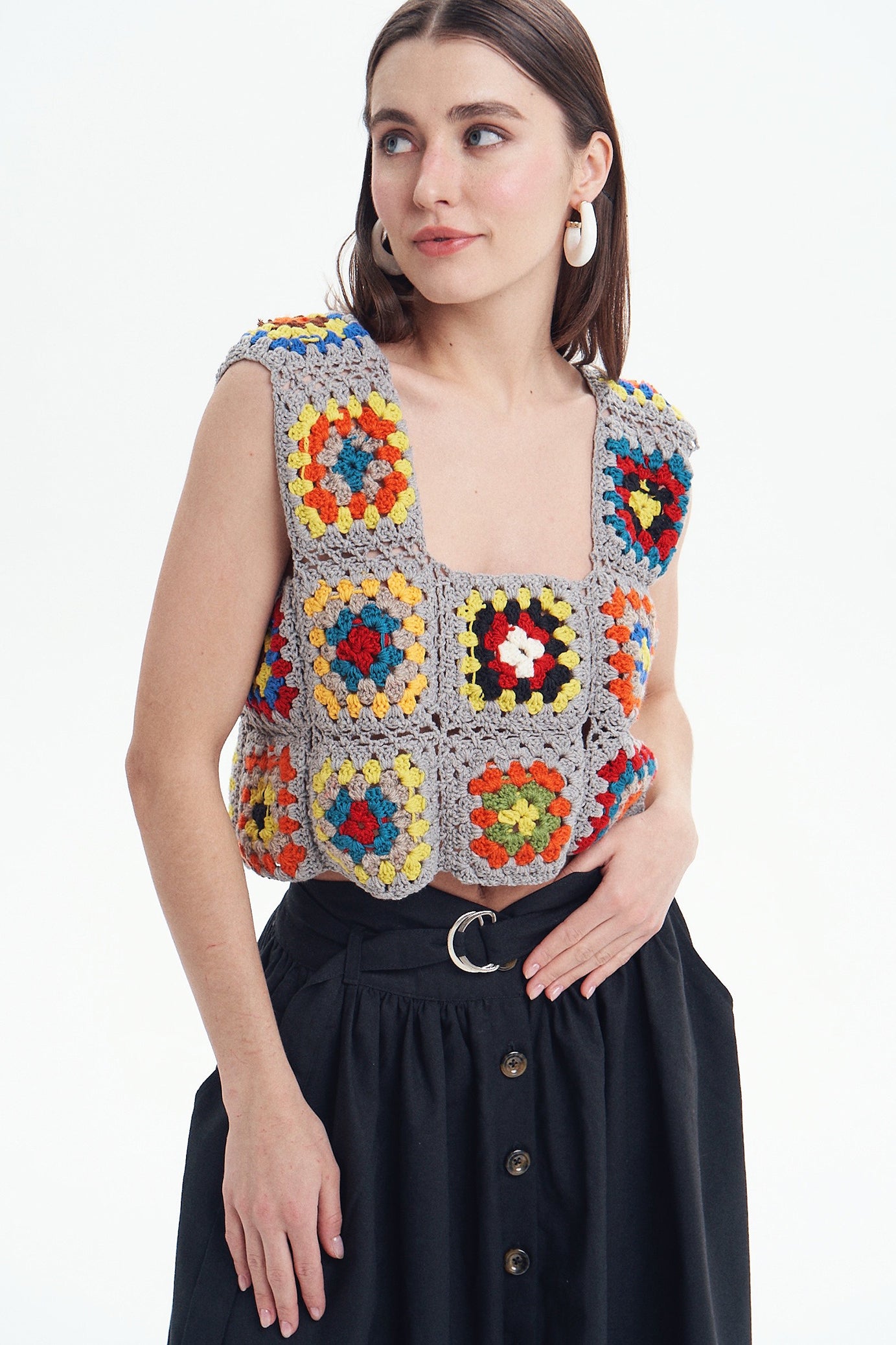 Hand Embroidery Crochet Crop Top