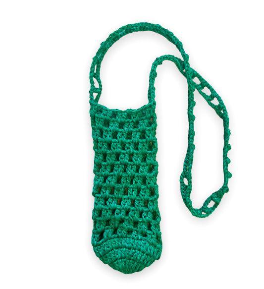 Crochet Tumbler holder bag in green
