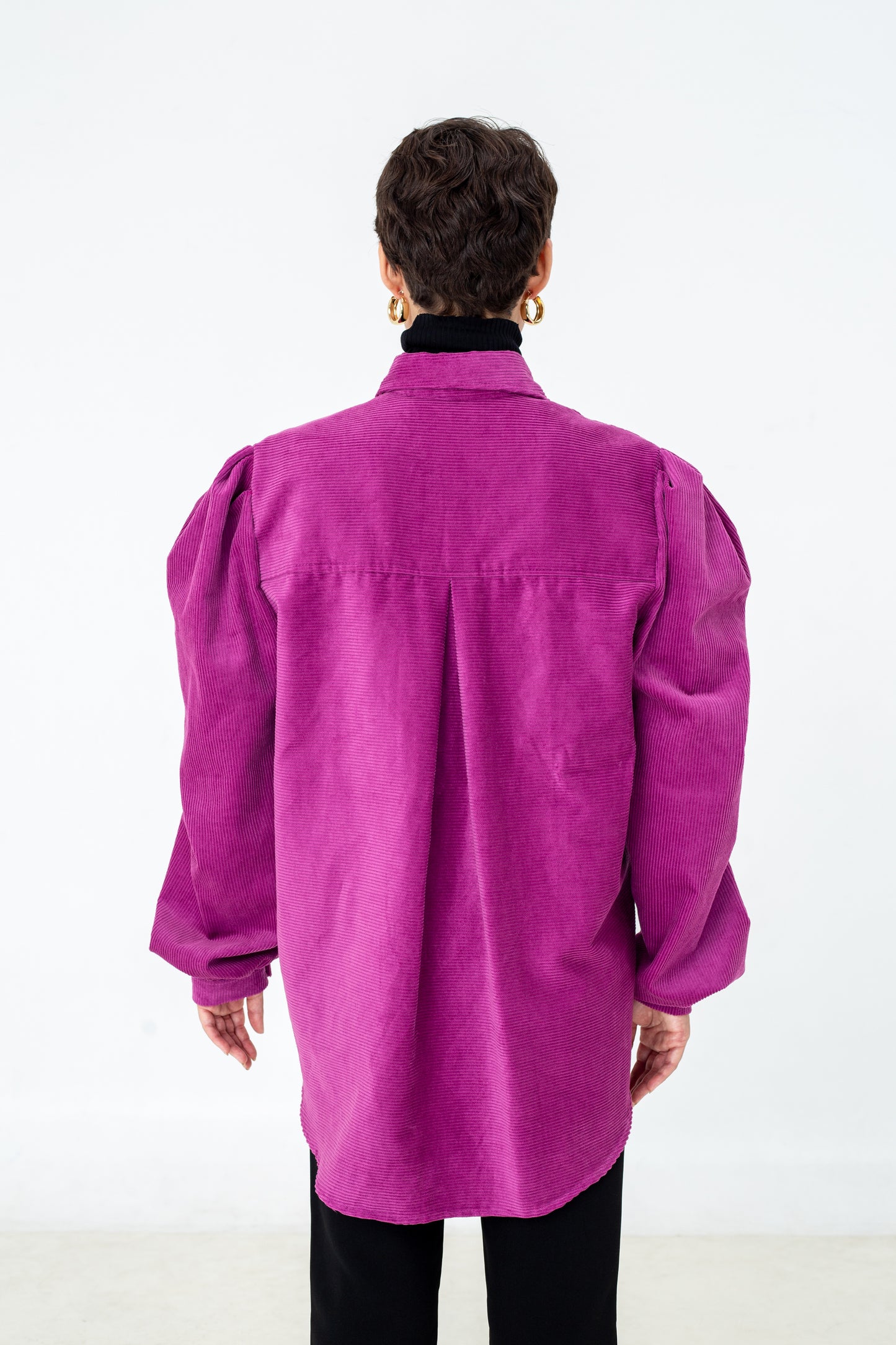 Corduroy Overshirt in Magenta