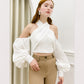 CROSSOVER HALTERNECK TOP IN WHITE